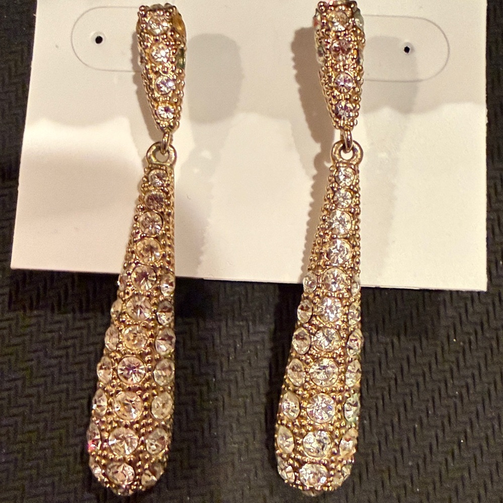 Cache Sparkling Gold Dangle Earrings - image 2